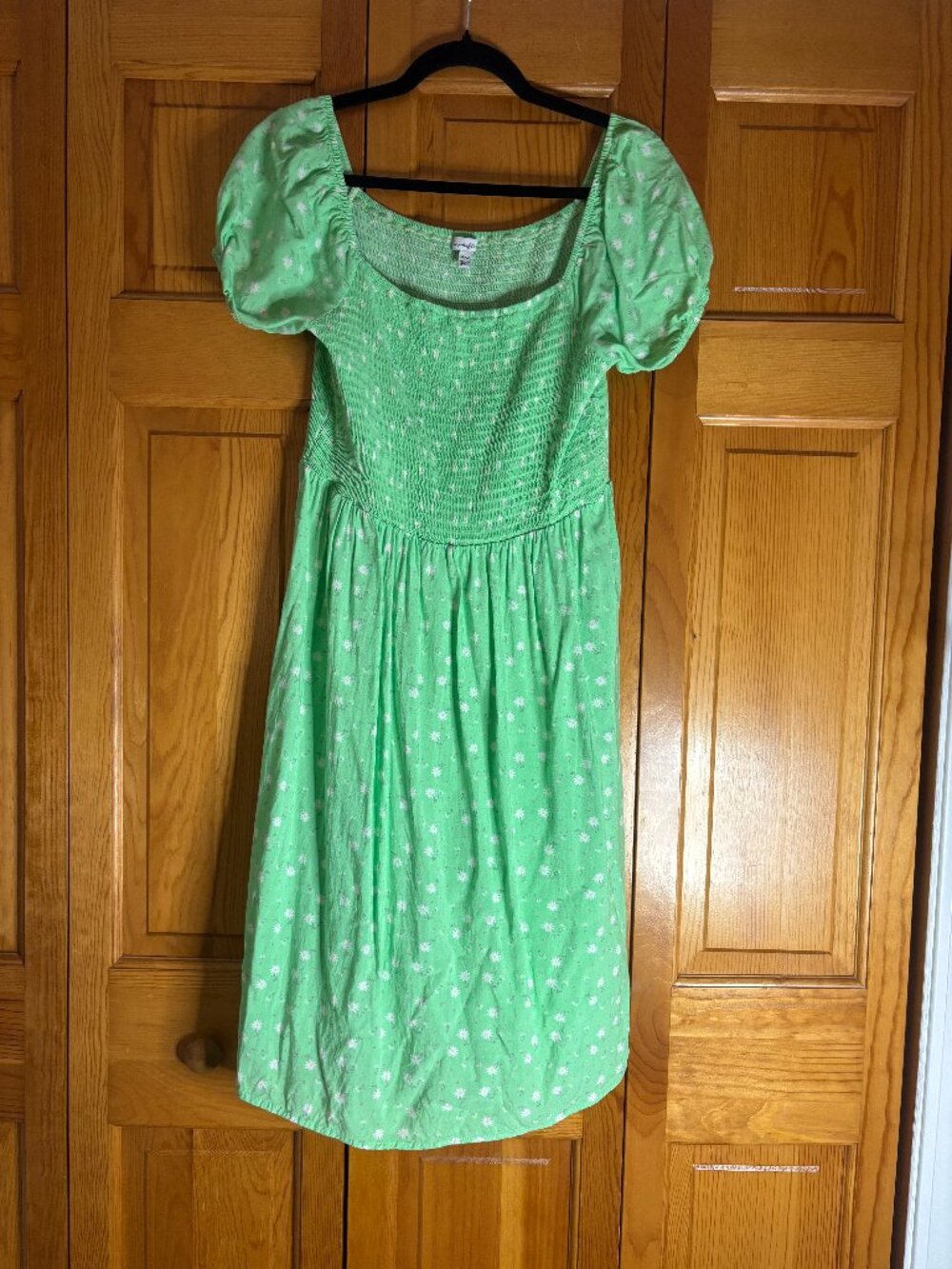 Love, Fire Bright Green Floral Dress (Size XL)